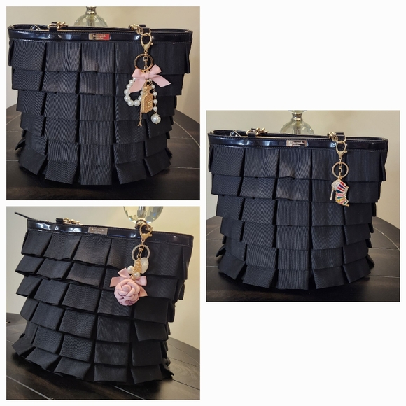 KATE SPADE Plisse Priti Ruffled Tote Patent Leather handles - Picture 4 of 16